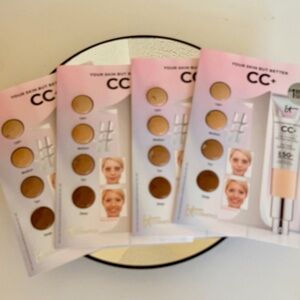 IT Cosmetics Your Skin But Better CC+ Cream with SPF 50+ 4 Sample Cards NIB